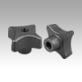 Palm grips DIN 6335, grey cast iron, Form B, drilled through