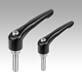 Clamping levers external thread, steel parts stainless steel