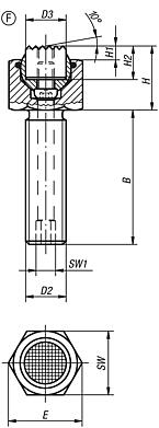 Adjustable toggle locators, with O-ring and exchangeable inserts, form F