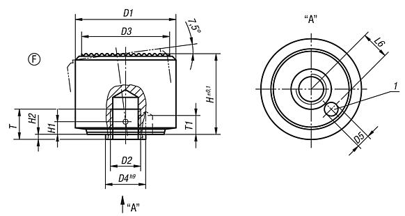 Self-aligning pads, auto-return, Form F, insert with diamond grip