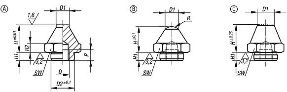 Rest padswith positioning pin