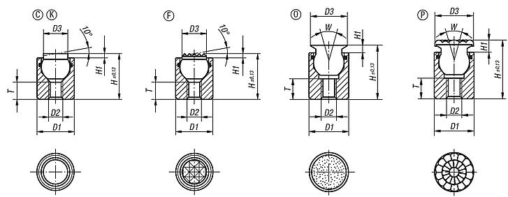 Self-aligning pads with o-ring