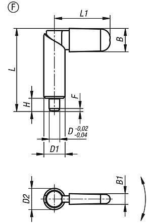 Cam-action indexing plungers, stainless steel, Form F, with grip cap