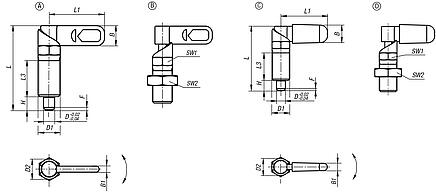 Cam-action indexing plunger, stainless steel with hexagon