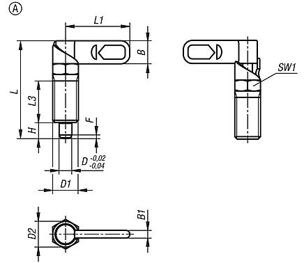 Cam-action indexing plungers with stop, stainless steel, Form A, without grip cap or nut