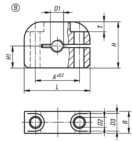 Mounting bracket aluminium Form B