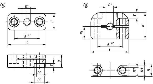 Mounting brackets, aluminium