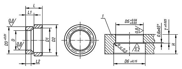 Locating bushes Form A (pressed in from rear)
