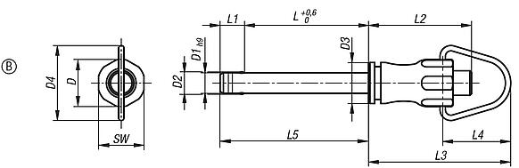 Ball lock pins with high shear strength and stainless steel bracket