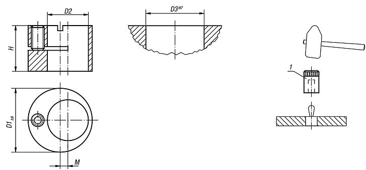 Eccentric bushes and assembly tools for lateral spring plungers