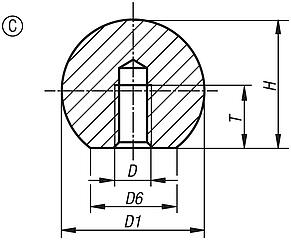 Ball knobs DIN 319 Form C