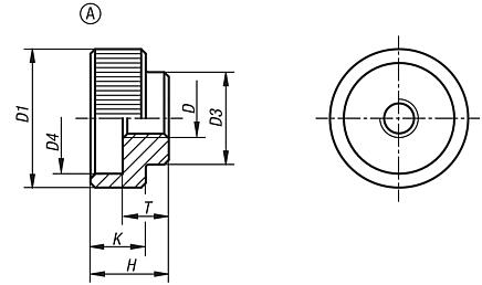 Knurled nuts, steel and stainless steel DIN 6303 Form A, without pinhole