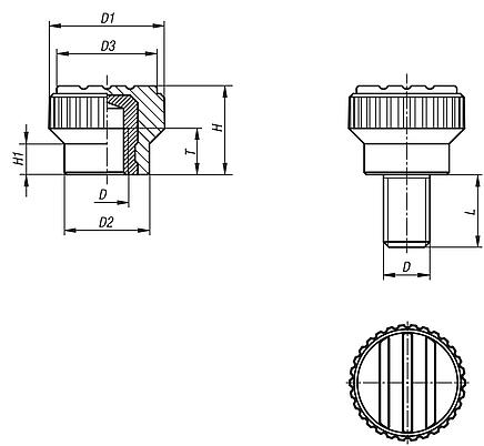 Knurled knobs