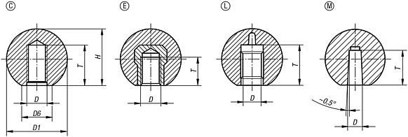 Ball knobs smoothDIN 319 enhanced