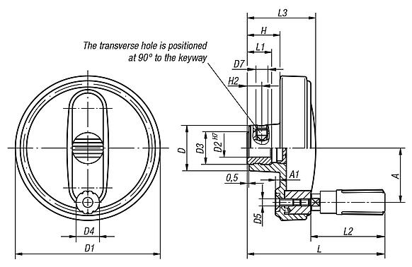 Handwheels with revolving cylinder grip