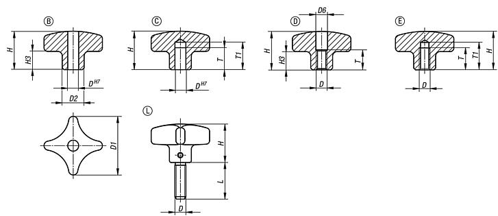 Palm gripsstainless steel, similar to DIN 6335