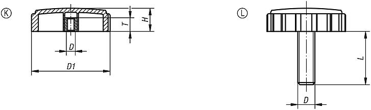 Knurled screws