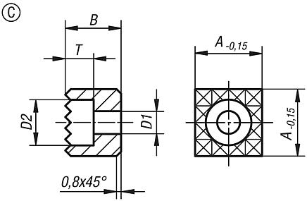 Gripper pads, square, Form C