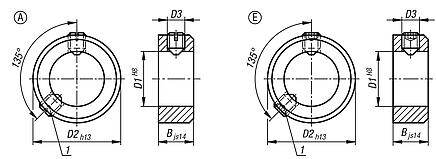 Shaft collars set screwDIN 705, steel