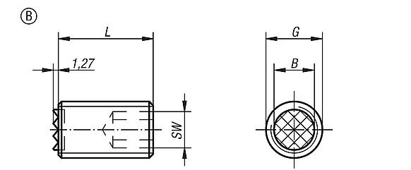 Gripper studs, Form B