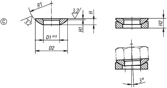 Spherical washers, Form C DIN 6319, edition 10/01