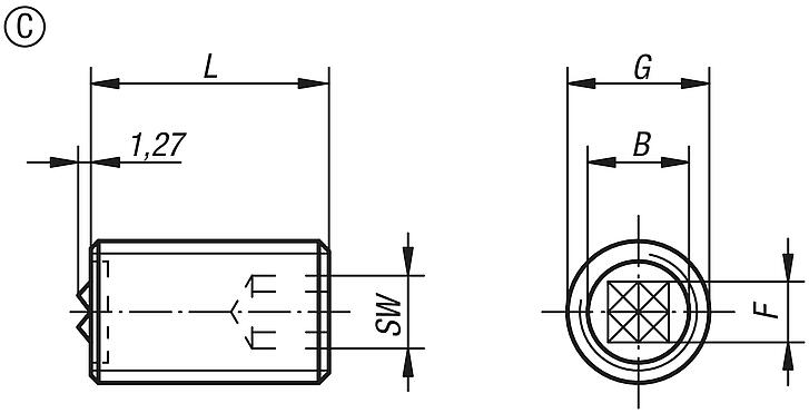 Gripper studs, Form C