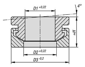 Spherical washers and conical seats combined, steel or stainless steel
similar to DIN 6319