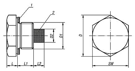 Screw plugs aluminium with magnet