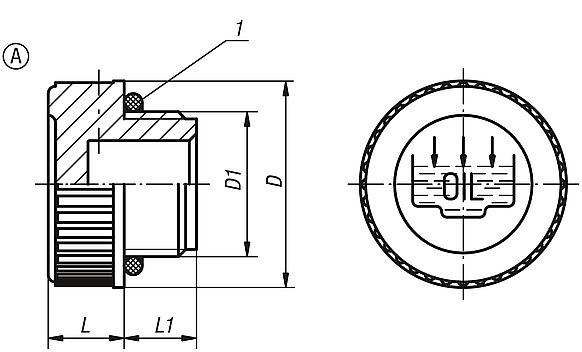 Screw plugs Form A, with fill symbol